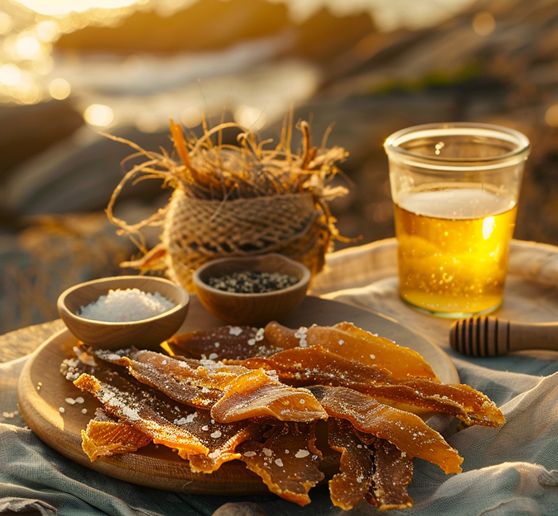 Seasoning the fish jerky