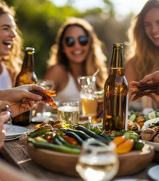 Montauk fish jerky with drizzle and salt