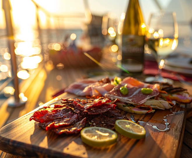 Finished jerkies served on board