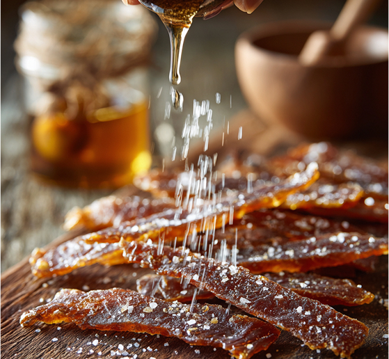 Seasoning the fish jerky